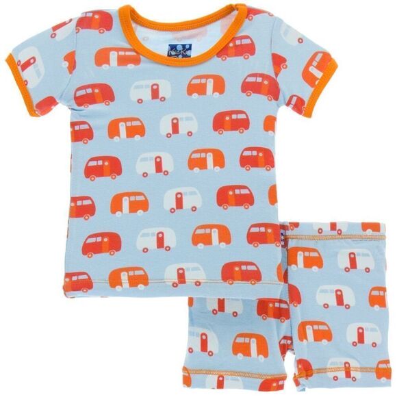 KicKee Pants BUNDLE Moon & Stars Sleeper & KicKee Pants Camper Pajama Set - Picture 3 of 16